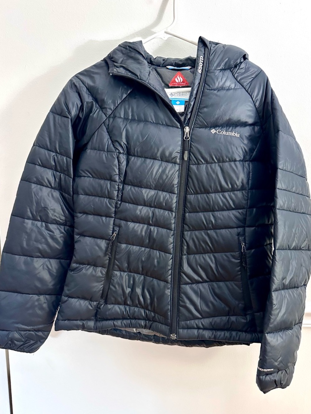 Columbia 590 TurboDown Puffer Jacket Women’s Medium Black Omni-Heat WL5096